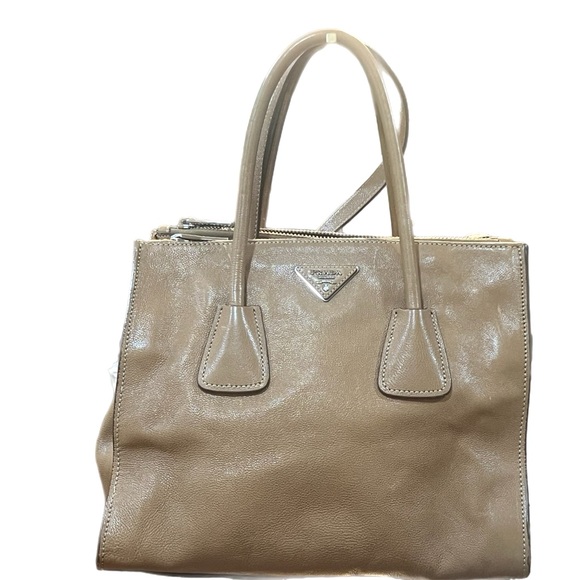 Prada Beige Glacé Calf Leather Tote Bag - Picture 1 of 14